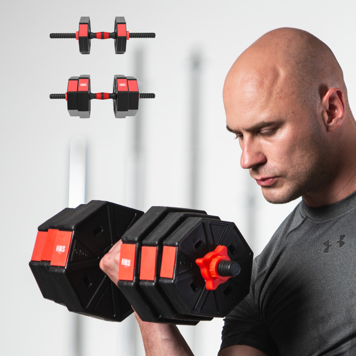 HMS Verstelbare Halter en Dumbbell Set - 15 kg - Aanzicht