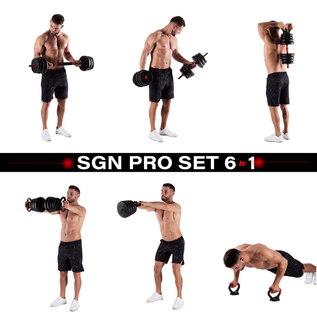 HMS 6-in-1 Krachttraining Set - 20 kg - Aanzicht