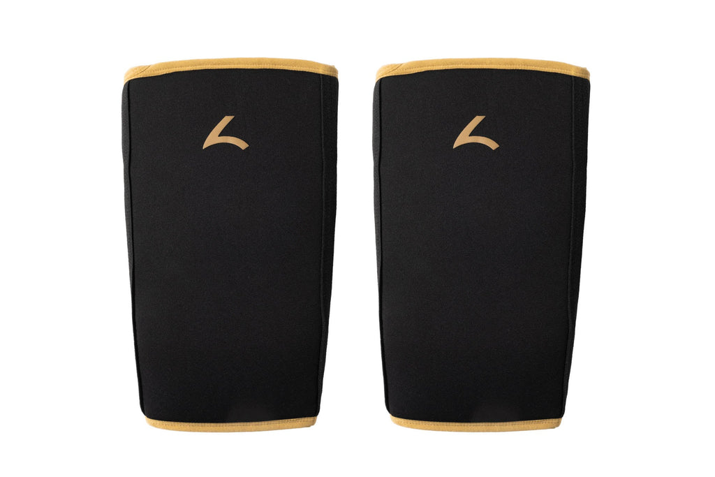 Reeva Powerlifting Knee Sleeves - Knie Bandages - 7 mm - Goud - Aanzicht
