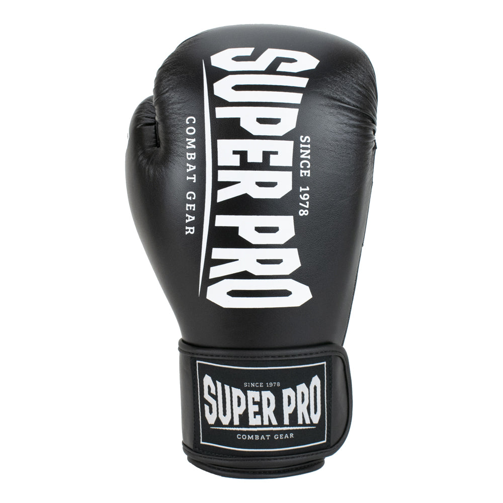 Super Pro Combat Gear Champ (Kick)Bokshandschoenen - Zwart/Wit - Aanzicht