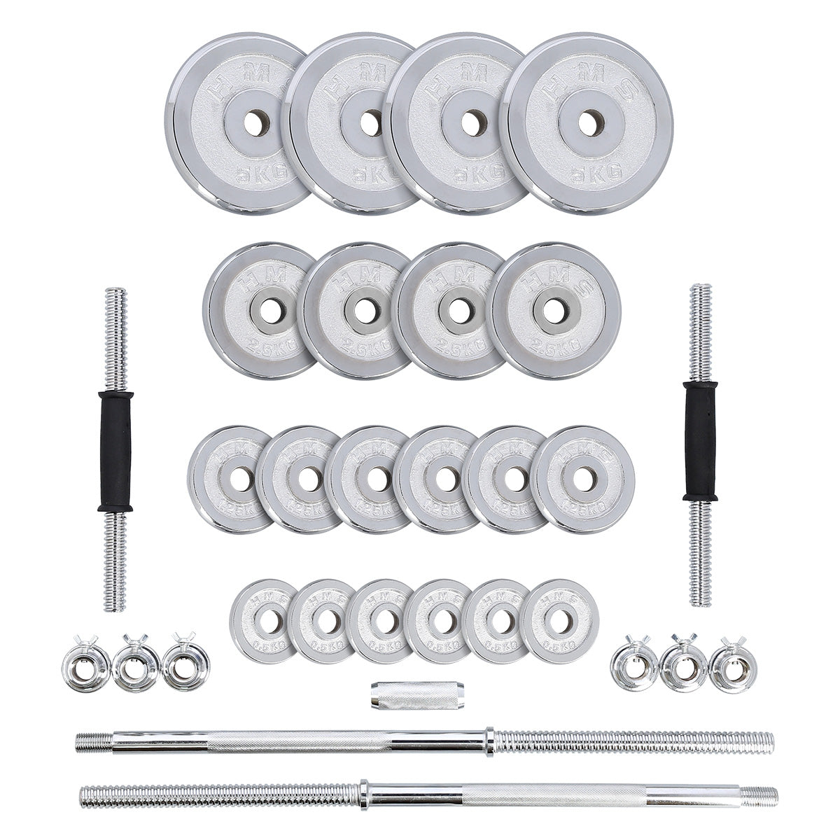 HMS Verstelbare Halter en Dumbbell Set met Opbergkoffer - 50 kg - Aanzicht