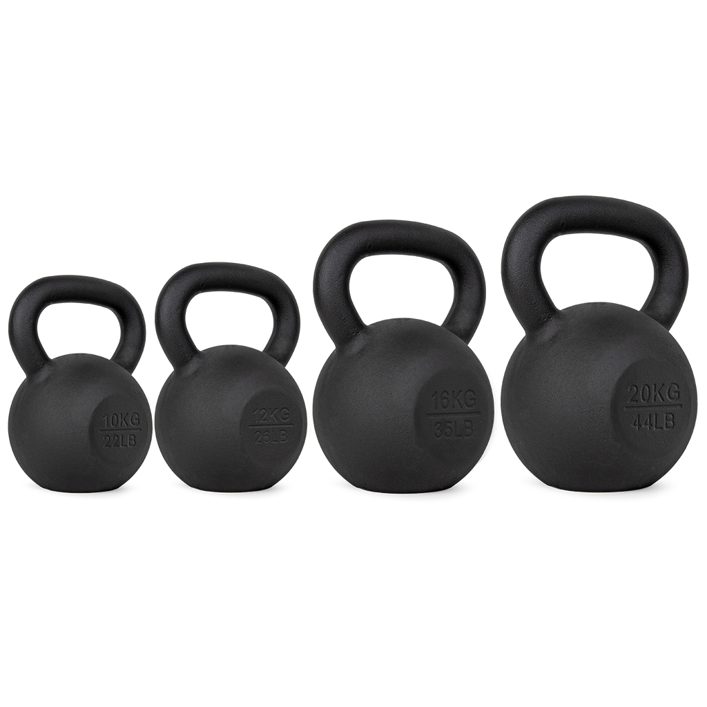 VirtuFit Kettlebell Set Gietijzer 10-12-16-20 kg - Aanzicht