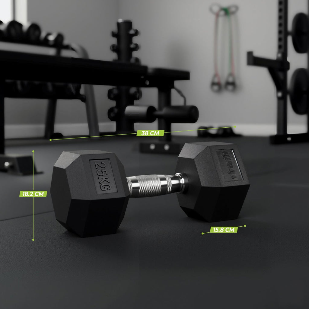 VirtuFit Hexa Dumbbell Pro Set - 2 x 25 kg - Aanzicht