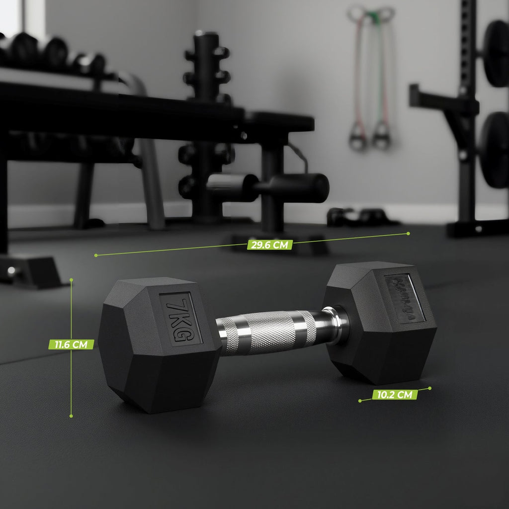 VirtuFit Hexa Dumbbell Pro Set - 2 x 7 kg - Aanzicht