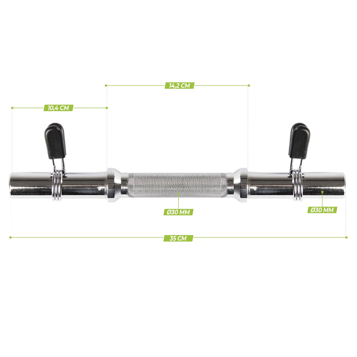 VirtuFit Dumbbellstang met Veerclipsluiting - 30 mm - Aanzicht