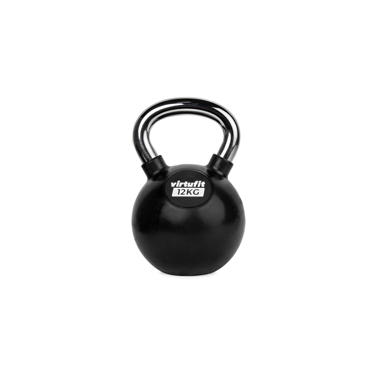 VirtuFit Kettlebell - Rubber/Chroom - 12 kg - Aanzicht