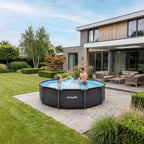 VirtuFit Rond Zwembad Ø244x 76 cm - Antraciet - Compleet pakket - Aanzicht
