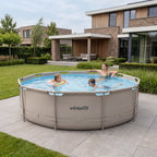 VirtuFit Rond Zwembad - Ø366 x 100 cm - Beige - Aanzicht