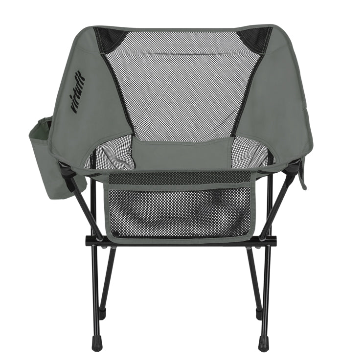 VirtuFit Camping Stoel Compact - Strandstoel - Opvouwbaar - Grijs - Aanzicht