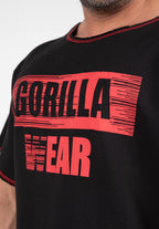 Gorilla Wear Wallace Workout Top - Zwart/Rood - Aanzicht