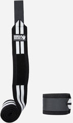 Gorilla Wear Knee Wraps - Zwart/Wit - Aanzicht
