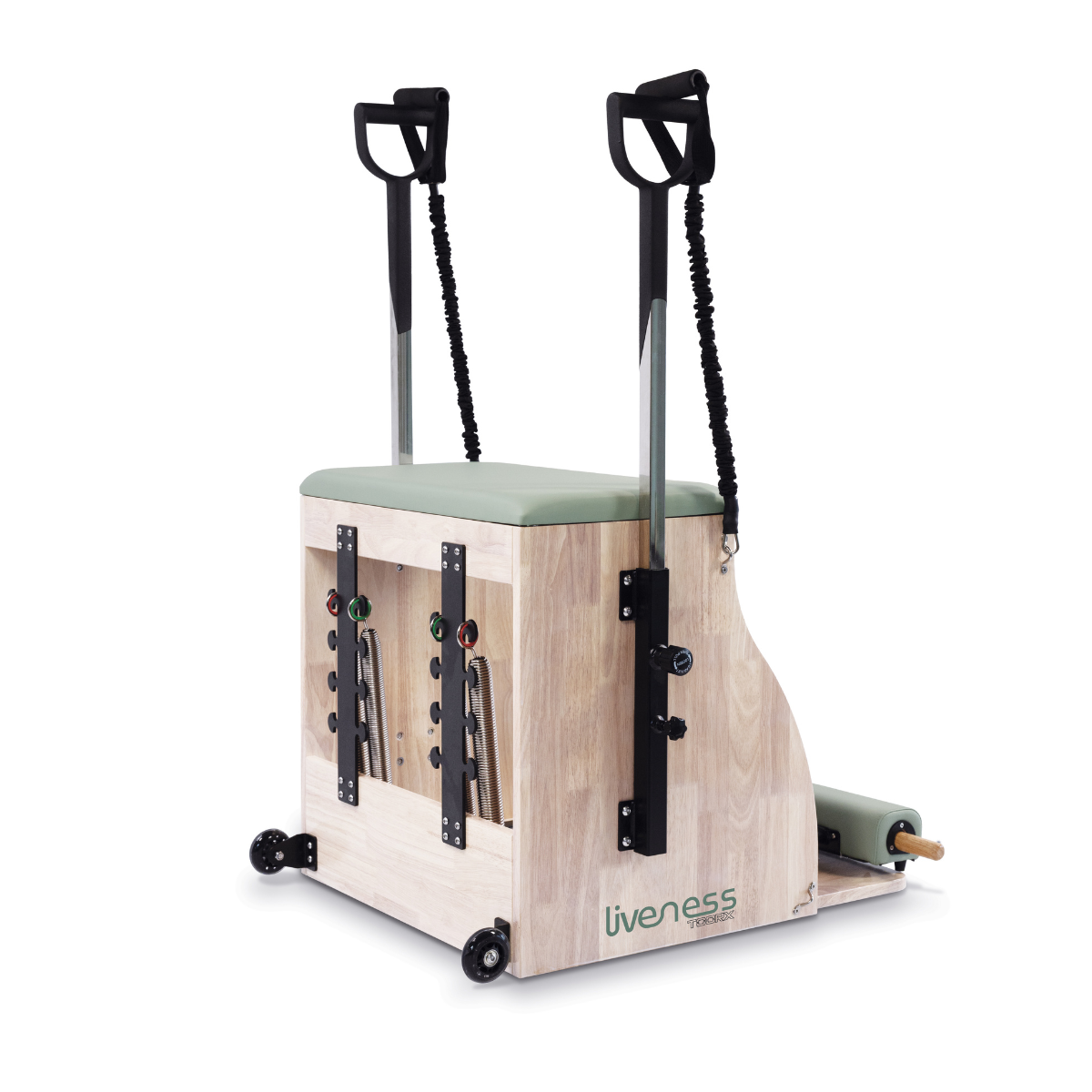 Toorx Liveness Eikenhout Wunda Chair PTX 1800 - Green Tea - Achteraanzicht
