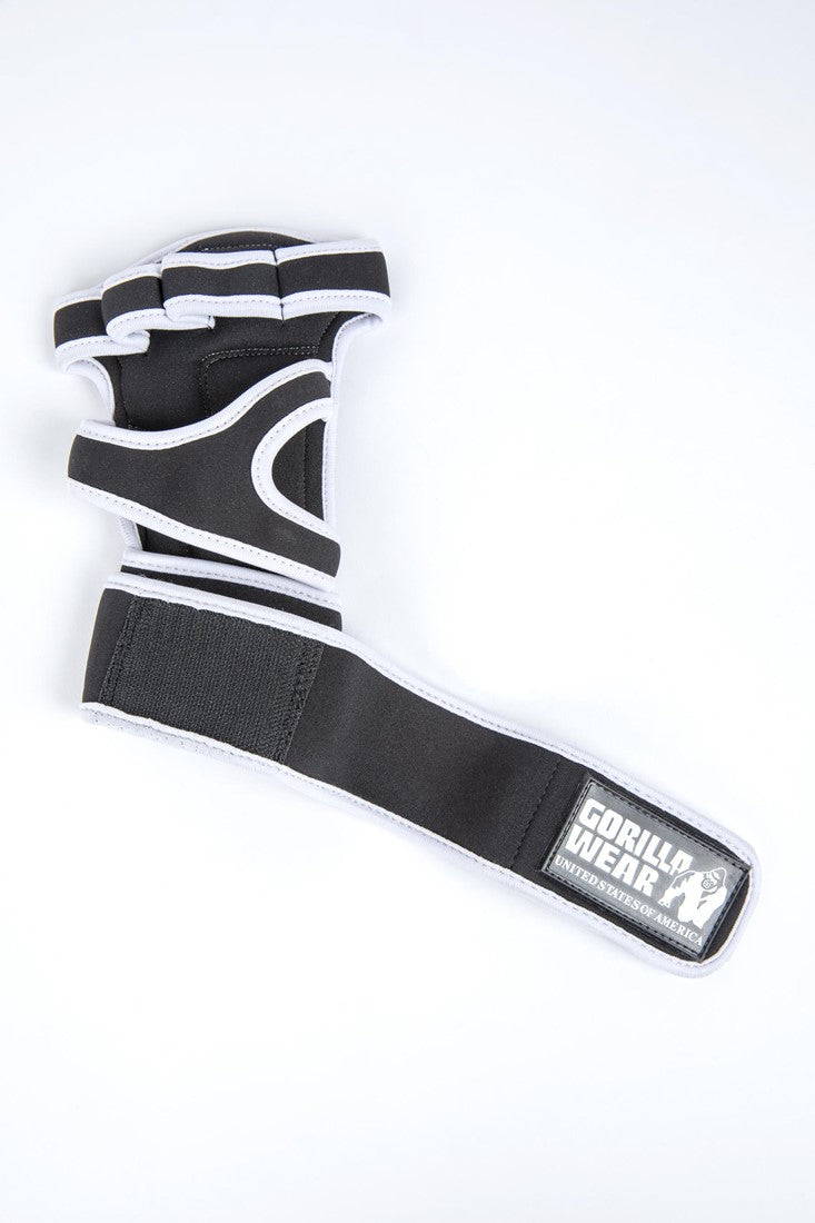 Gorilla Wear Yuma Krachtsport Handschoenen - Zwart/Wit - Aanzicht