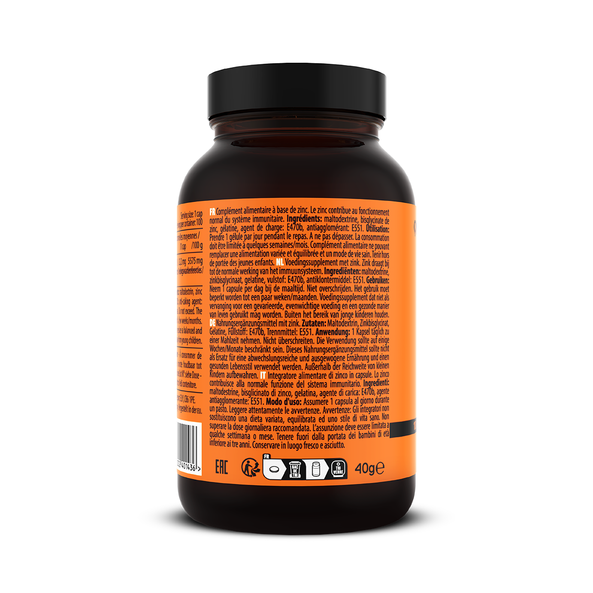 QNT Zinc - Zink - 100 Capsules - Aanzicht