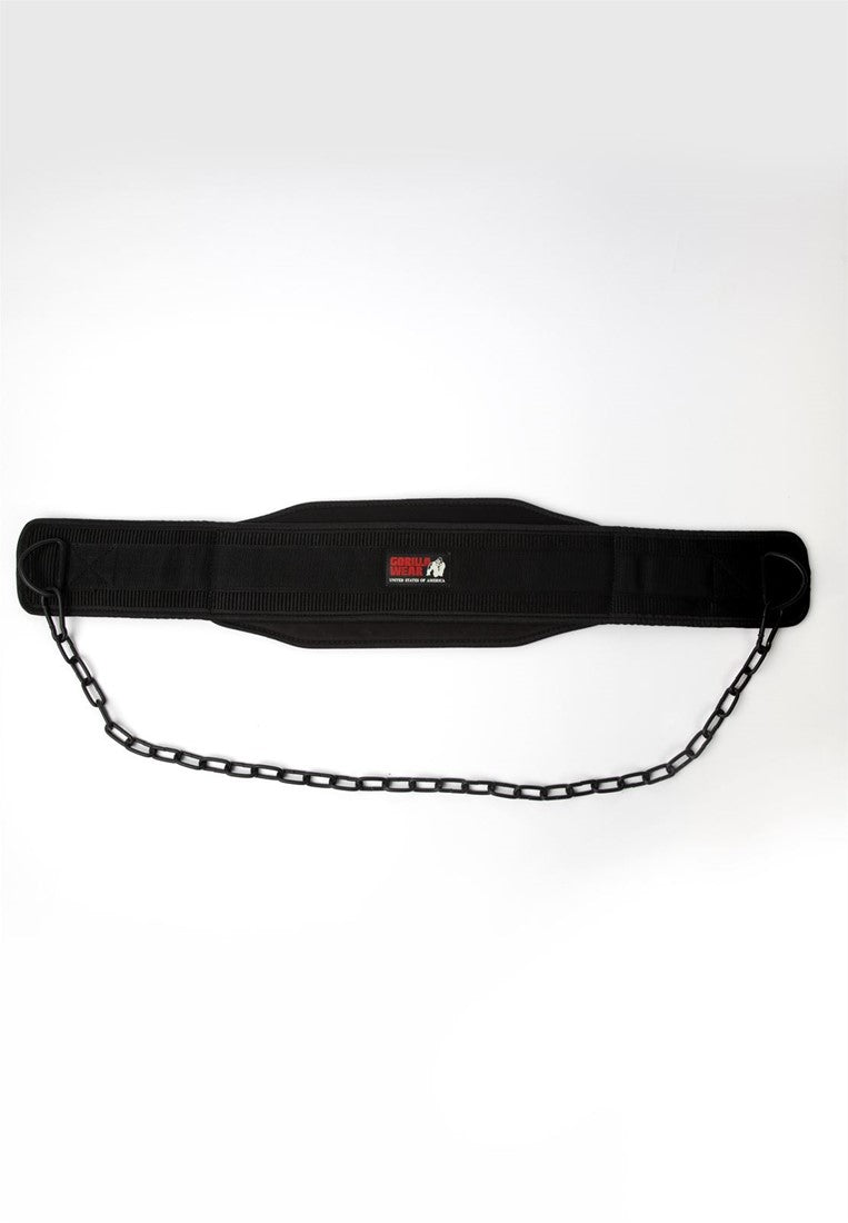 Gorilla Wear Nylon Dip Belt - Zwart - Aanzicht