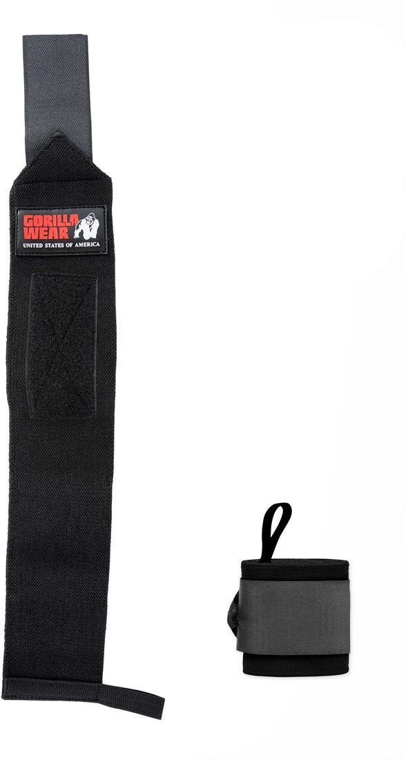Gorilla Wear Wrist Wraps Pro - Zwart - Aanzicht
