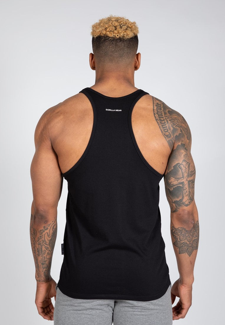 Gorilla Wear Carter Stretch Tank Top - Zwart - Aanzicht