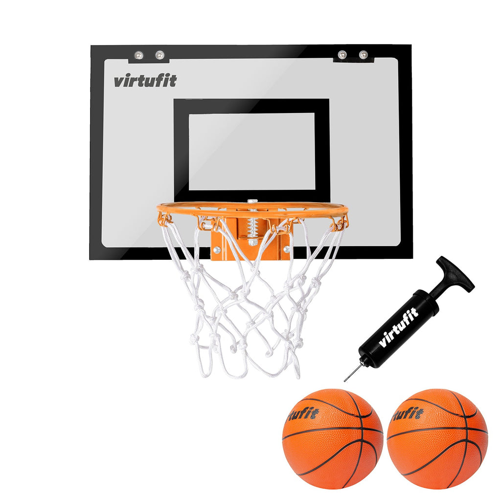 VirtuFit Pro Mini Basketbalbord met 2 Ballen en Pomp - Zwart - Afbeelding 6
