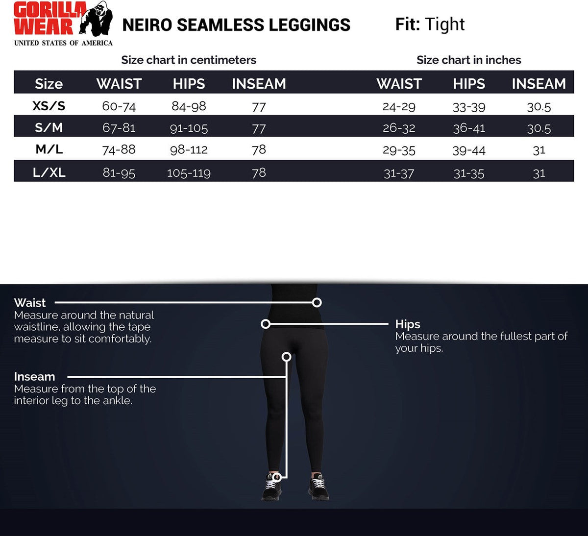 Gorilla Wear Neiro Seamless Leggings - Zwart - Afbeelding 7