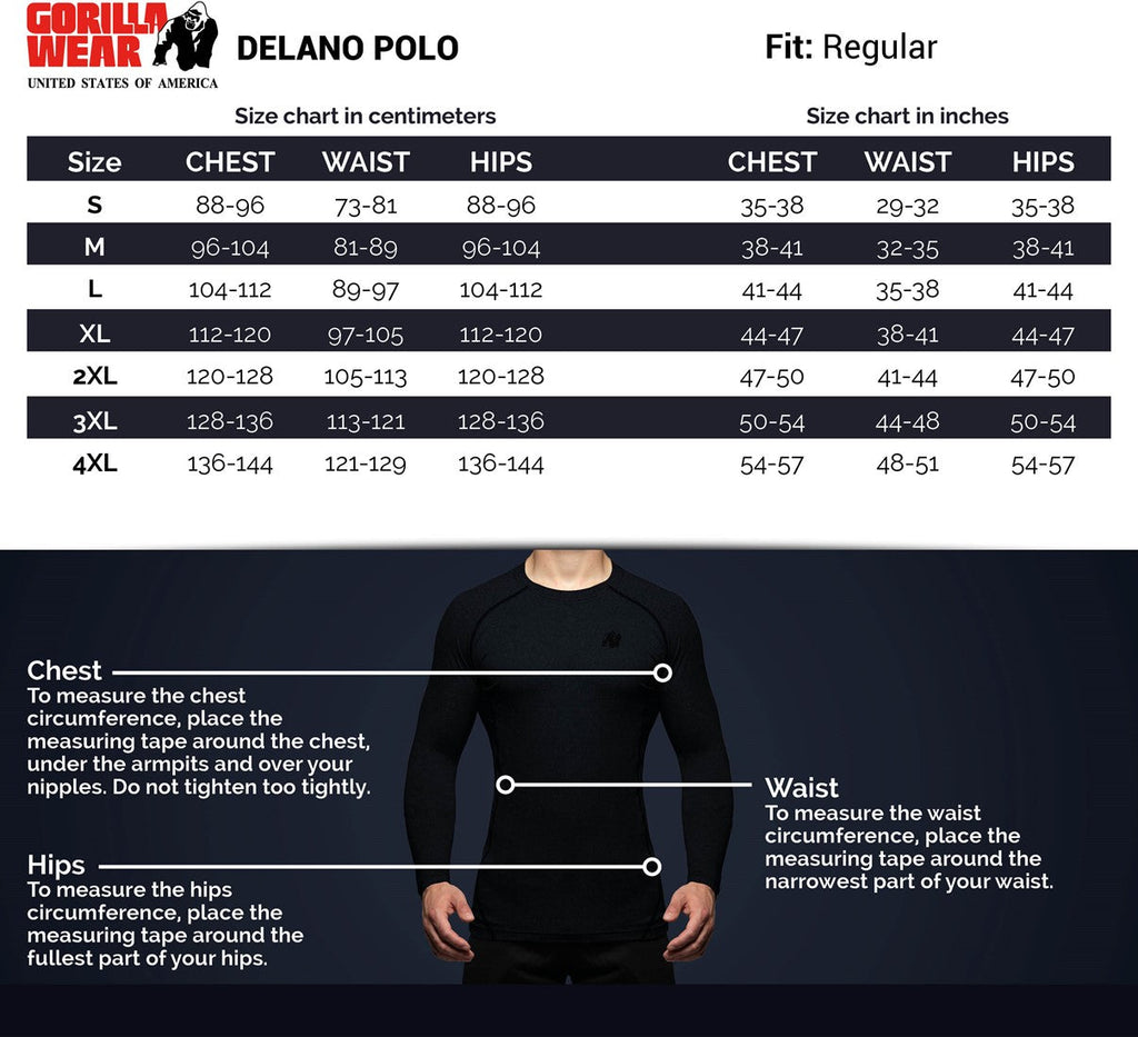 Gorilla Wear Delano Polo - Zwart/Wit - Afbeelding 8
