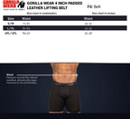 Gorilla Wear Halterriem - 4 Inch Padded Leren Lifting Belt - Zwart - Afbeelding 6