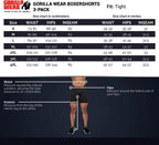 Gorilla Wear Boxershorts 3-Pack - Grijs/Blauw/Rood - Afbeelding 5