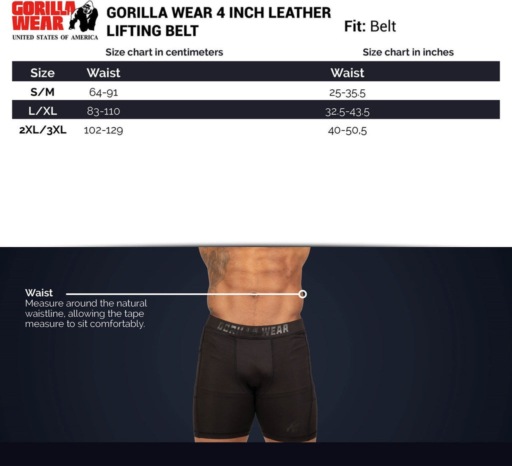 Gorilla Wear Halterriem - 4 Inch Leren Lifting Belt - Bruin - Afbeelding 6