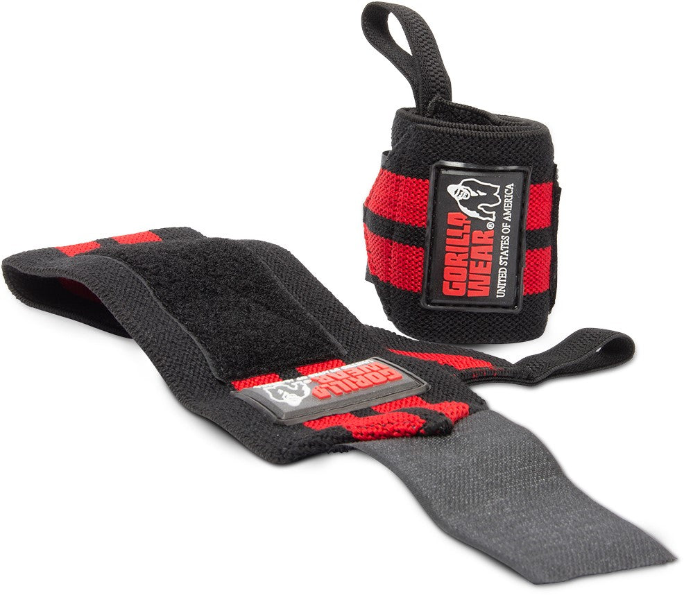 Gorilla Wear Wrist Wraps Pro - Zwart/Wit - Detailopname