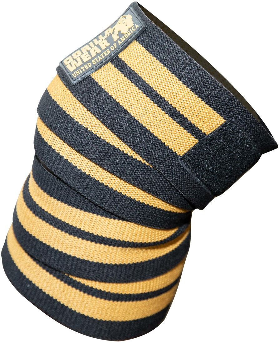 Gorilla Wear Knee Wraps - Zwart/Goud - In gebruik