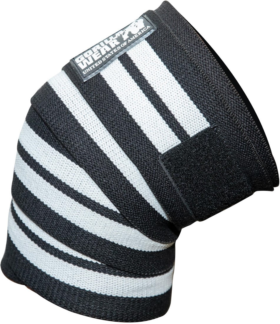 Gorilla Wear Knee Wraps - Zwart/Wit - In gebruik