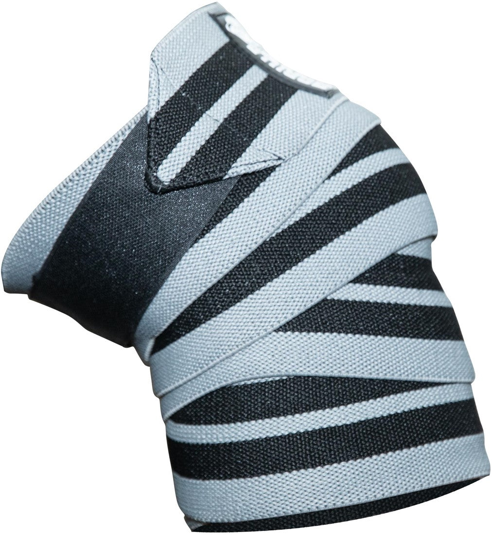 Gorilla Wear Knee Wraps - Grijs/Zwart - In gebruik