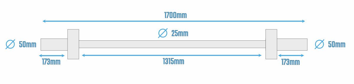 Muscle Power Olympische Halterstang - Zwart - 170 cm - In gebruik