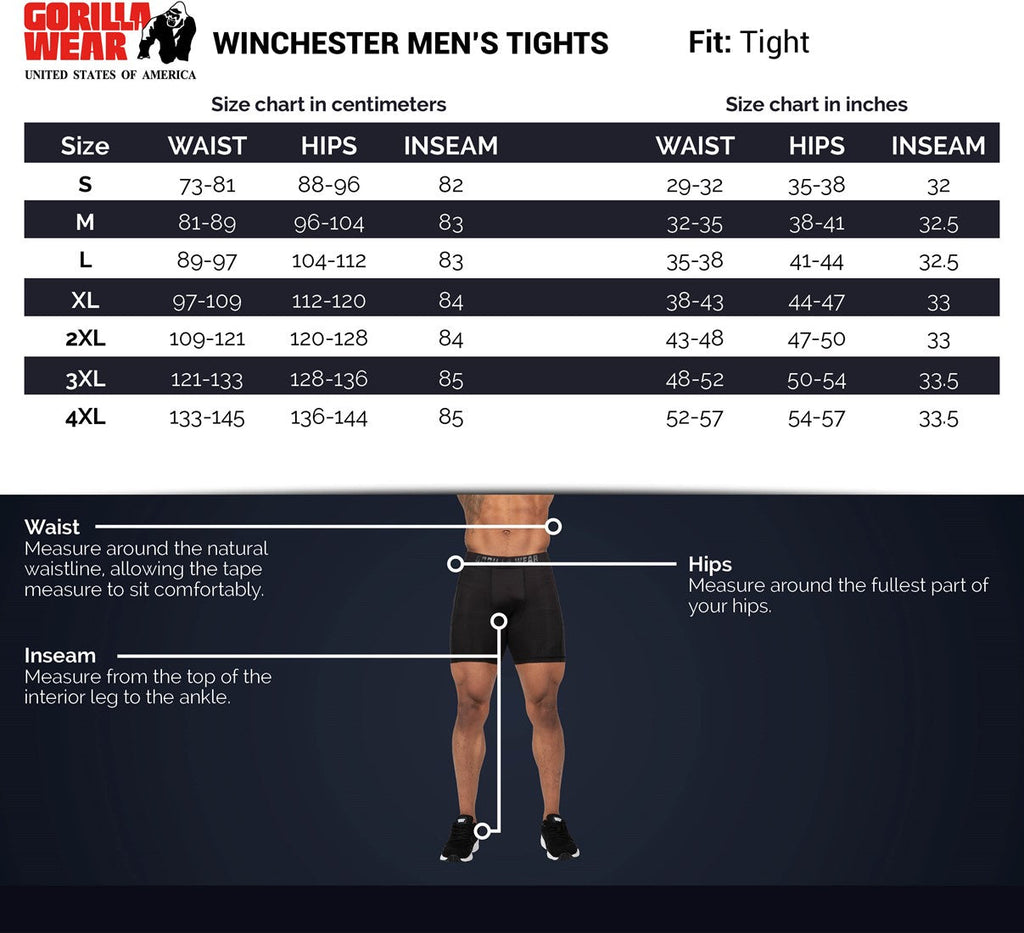 Gorilla Wear Winchester Heren Legging - Zwart - Afbeelding 8