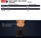 Gorilla Wear Halterriem - 4 Inch Leren Lever Lifting Belt - Zwart - Afbeelding 5