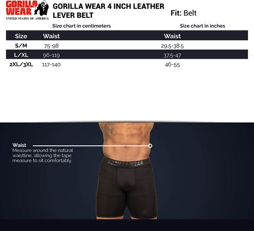 Gorilla Wear Halterriem - 4 Inch Leren Lever Lifting Belt - Zwart - Afbeelding 5