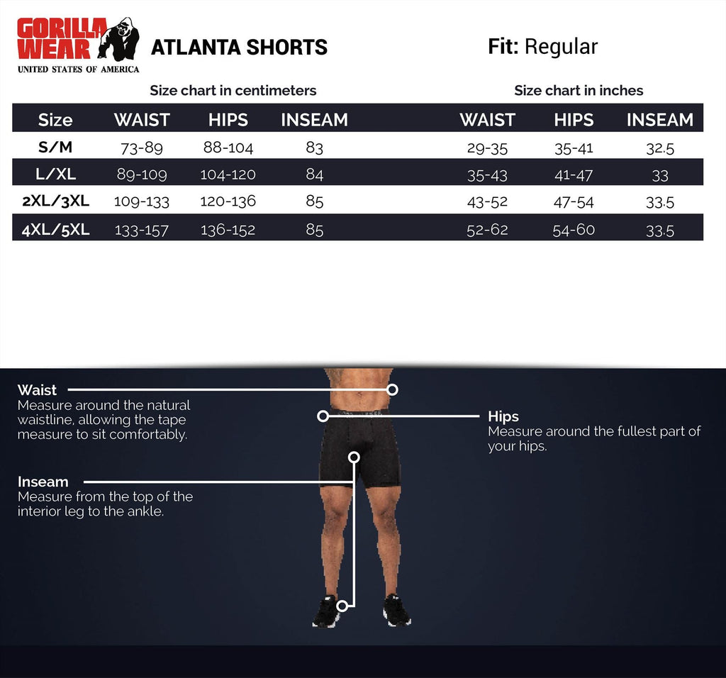 Gorilla Wear Atlanta Shorts - Zwart/Rood - Afbeelding 6