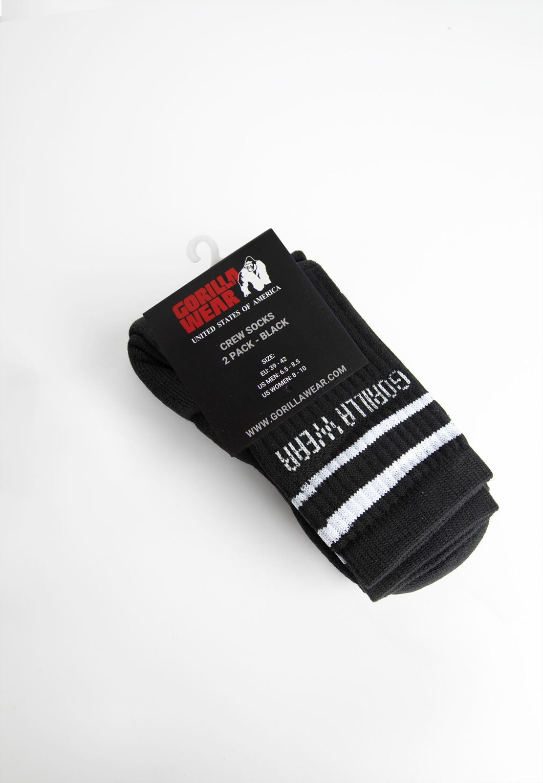 Gorilla Wear Crew Sokken 2-Pack - Zwart - In gebruik