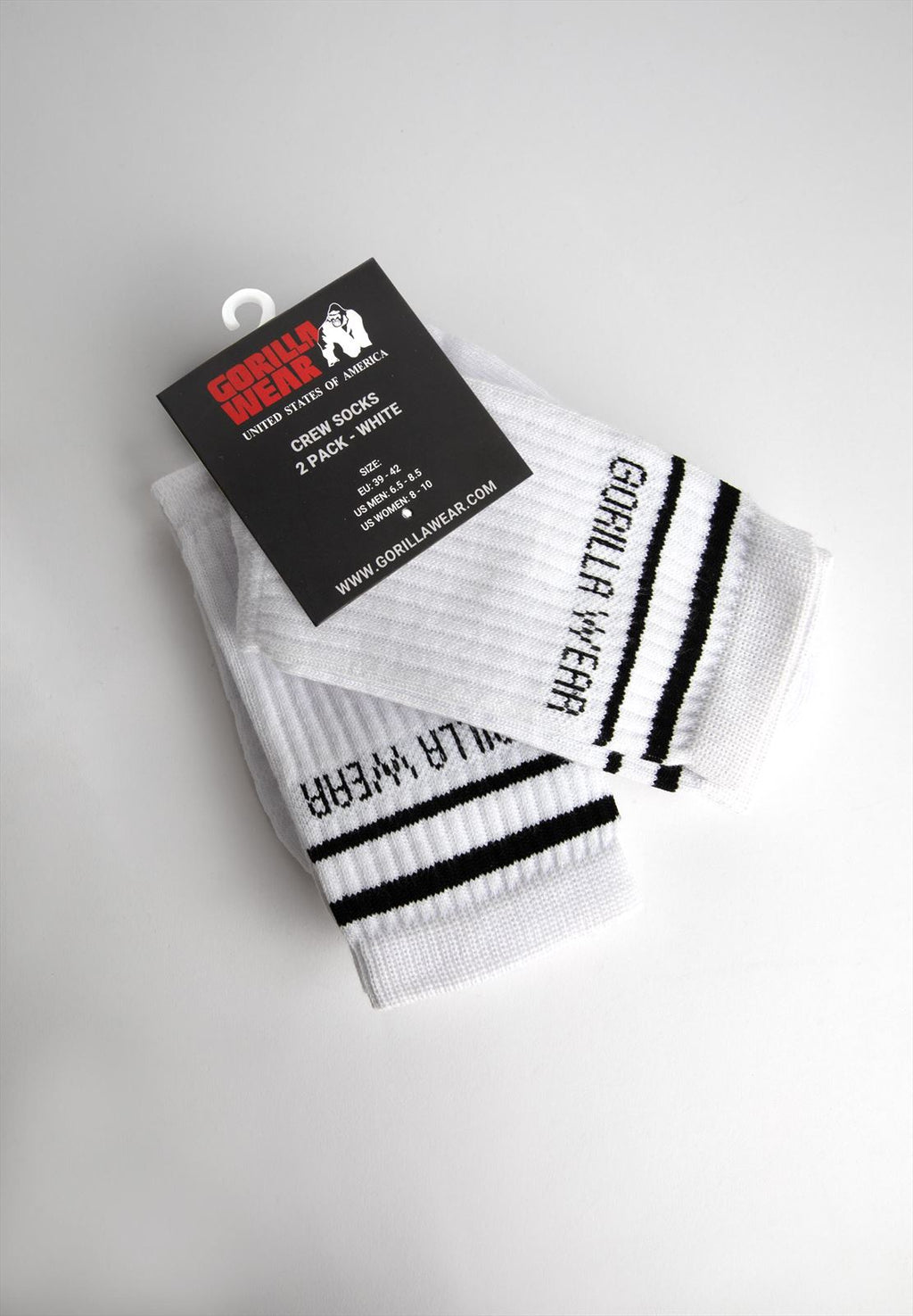 Gorilla Wear Crew Sokken 2-Pack - Wit - Afbeelding 6