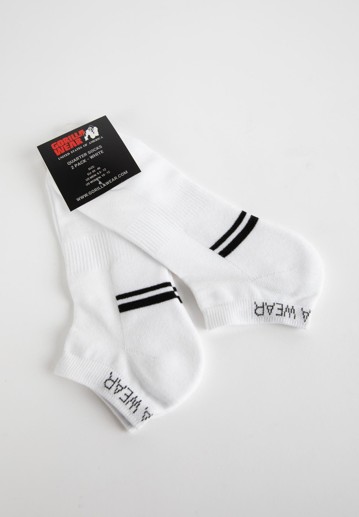 Gorilla Wear Quarter Sokken 2-Pack - Wit - In gebruik