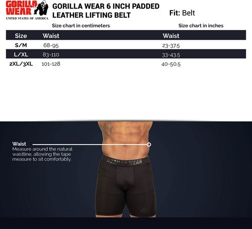 Gorilla Wear Halterriem - 6 Inch Padded Leren Lifting Belt - Zwart - In gebruik
