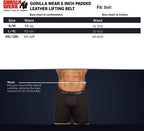 Gorilla Wear Halterriem - 6 Inch Padded Leren Lifting Belt - Zwart - In gebruik