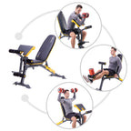 HMS Premium Trainingsbank met Preacher Curl - Zwart/Geel - Detail