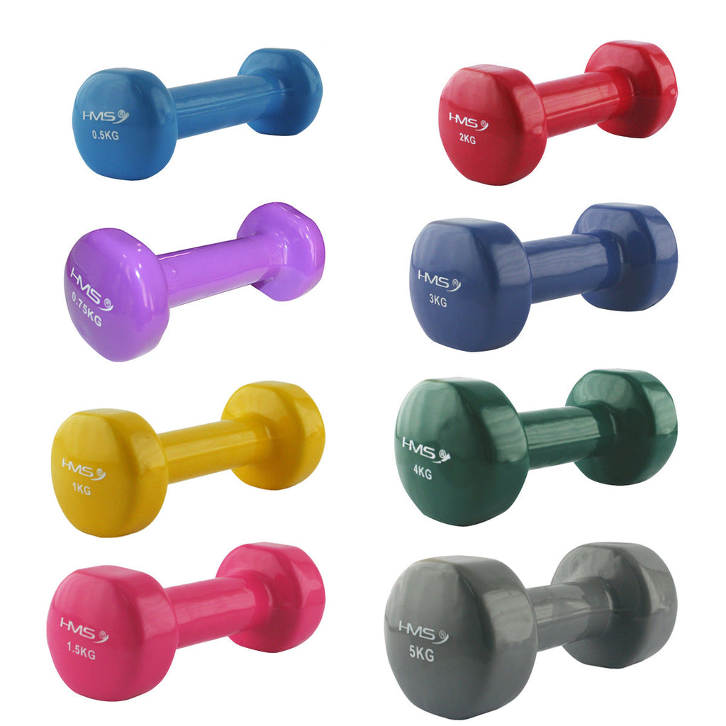 HMS Gietijzeren Dumbbell met Vinyl Coating - 1 kg - Detail