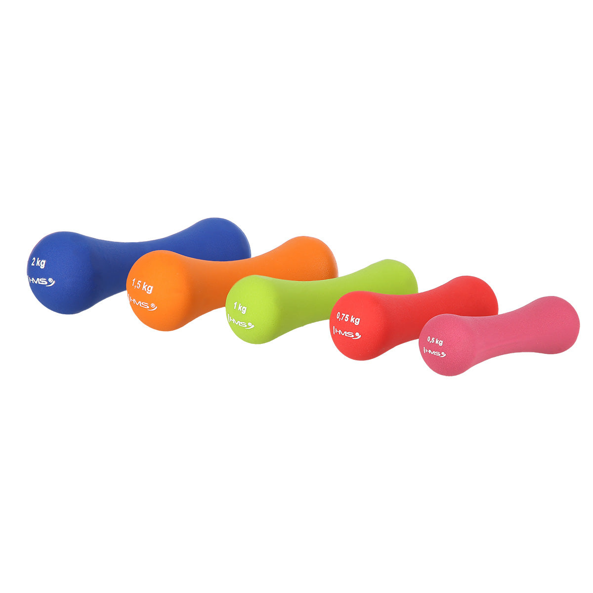 HMS Gietijzeren Dumbbell met Neopreen Coating - 1 kg - Detail
