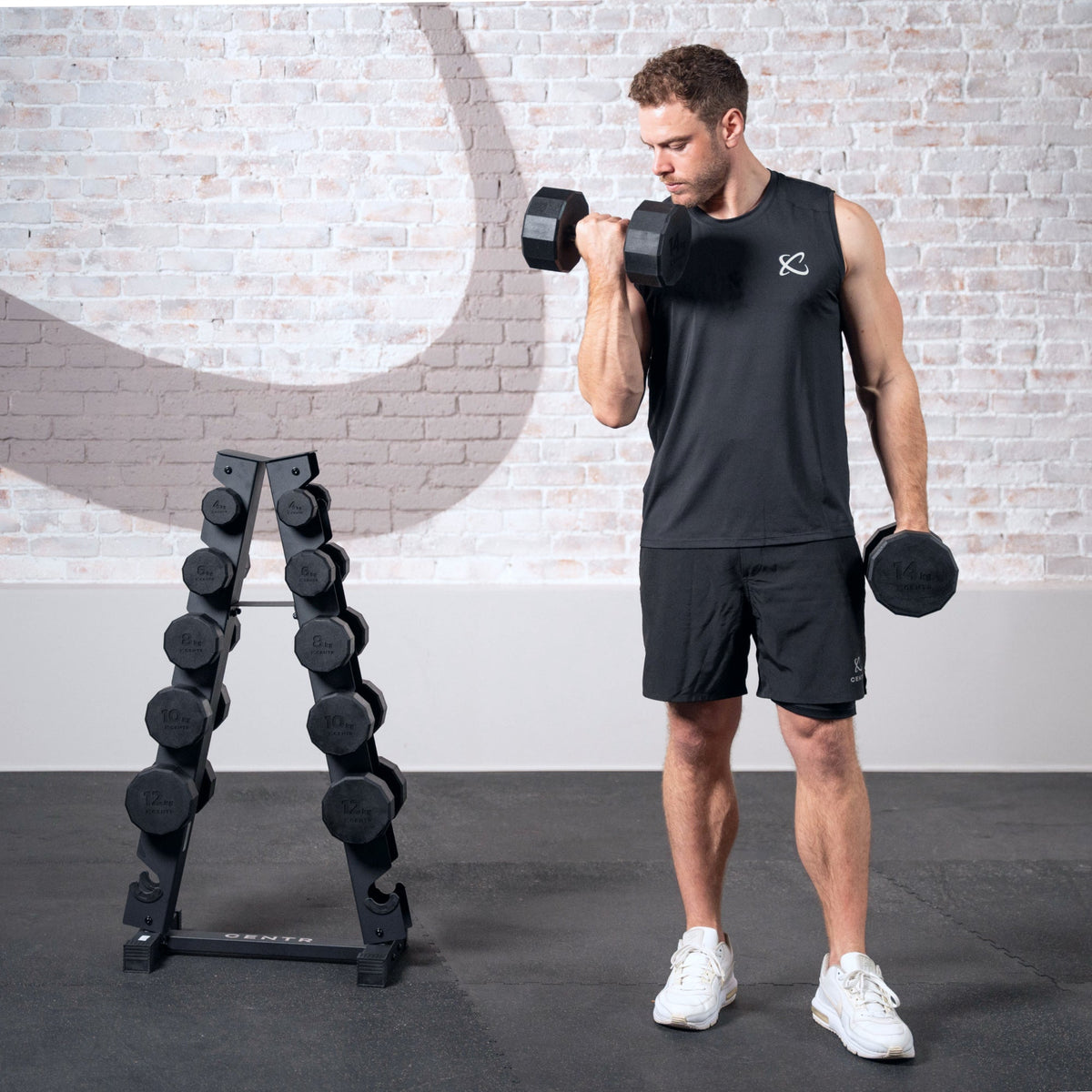 Centr Dumbbell Toren met 12-delige dumbbellset - 4 t/m 14 kg - Detail