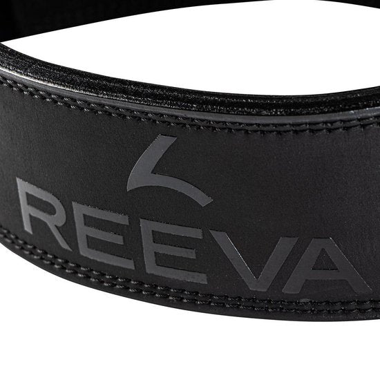 Reeva Halterriem - Leren Lifting Belt - Zwart - Detail