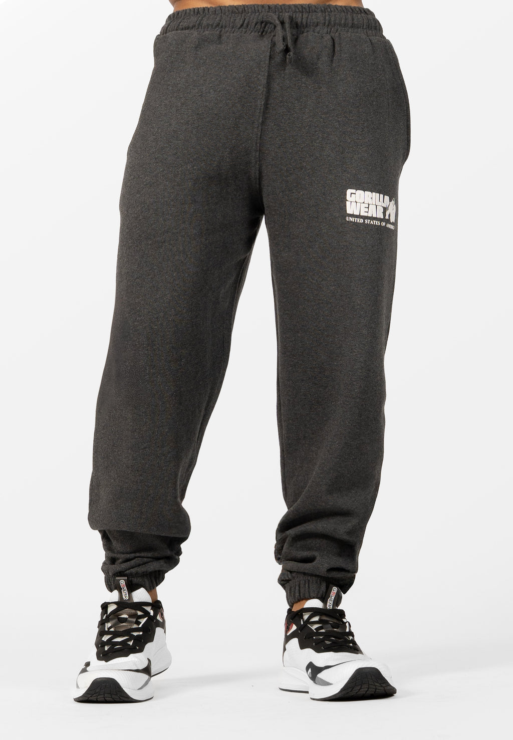 Gorilla Wear Classic Oversized Sweatpants - Donkergrijs Gemeleerd - Detail