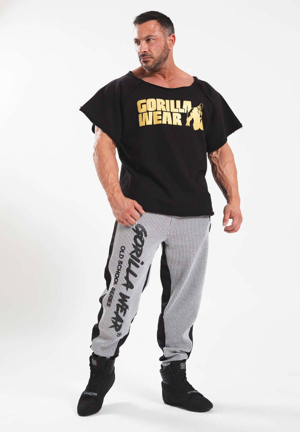 Gorilla Wear Classic Work Out Top - Zwart/Goud - Detail