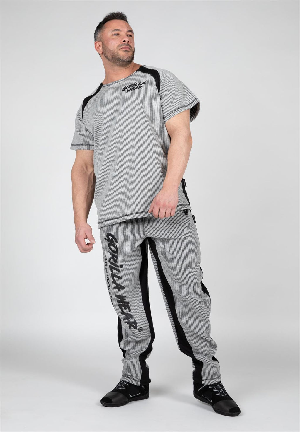 Gorilla Wear Augustine Old School Work Out Top - Grijs - Detail