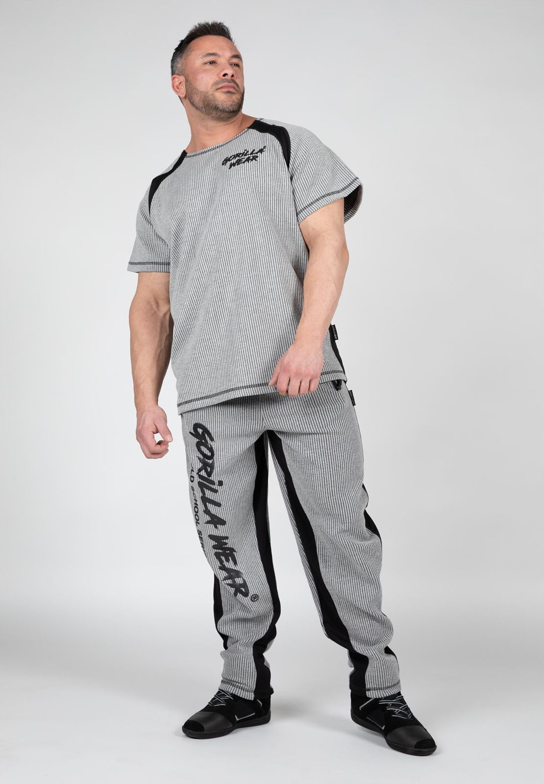 Gorilla Wear Augustine Old School Work Out Top - Grijs - Detail